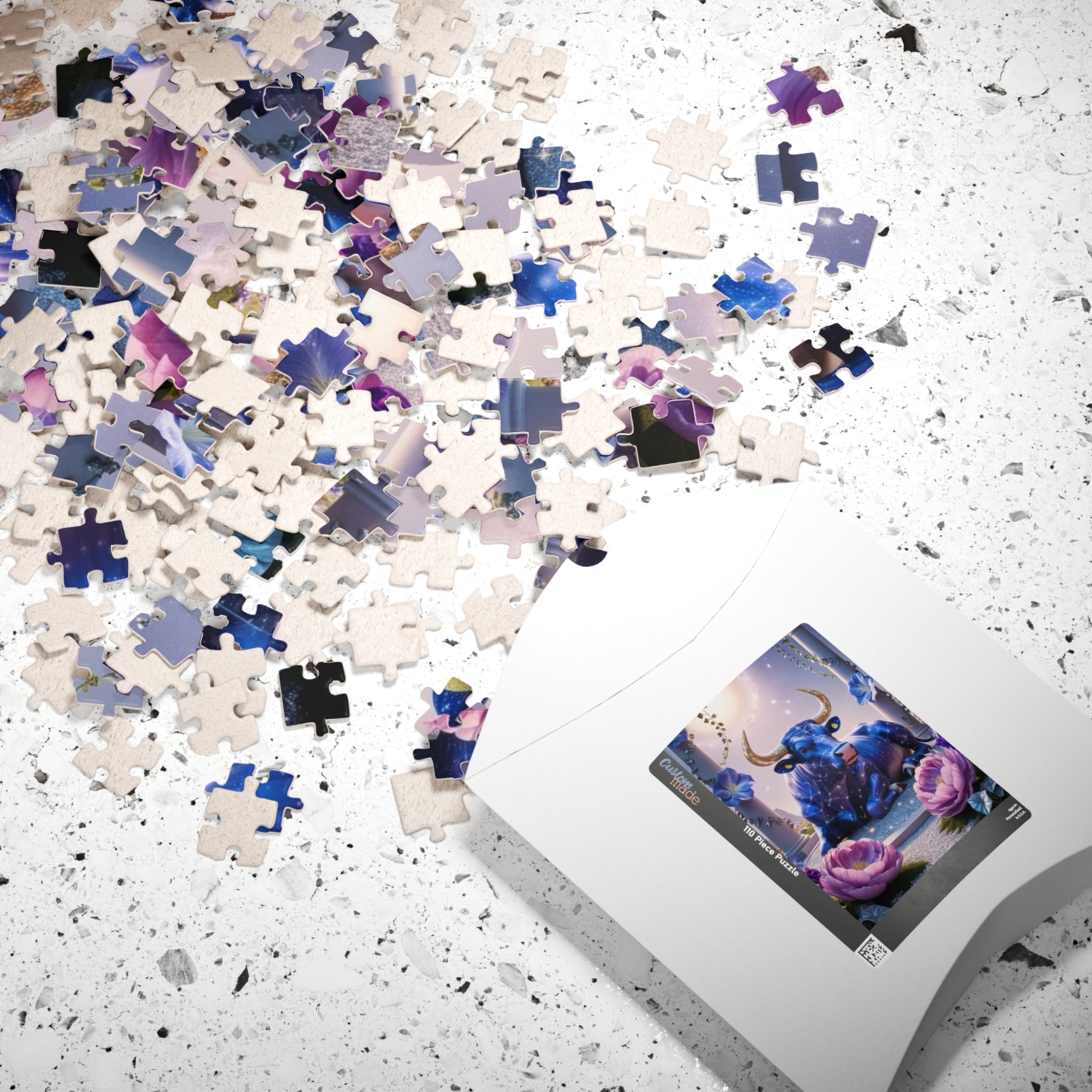 Celestial Bull Puzzle, Cosmic Taurus Zodiac Symbol Jigsaw Game, Home Entertainment, Perfect Gift for Puzzle Astrology Lover, Meditation Puzzle The Puzzle Chest