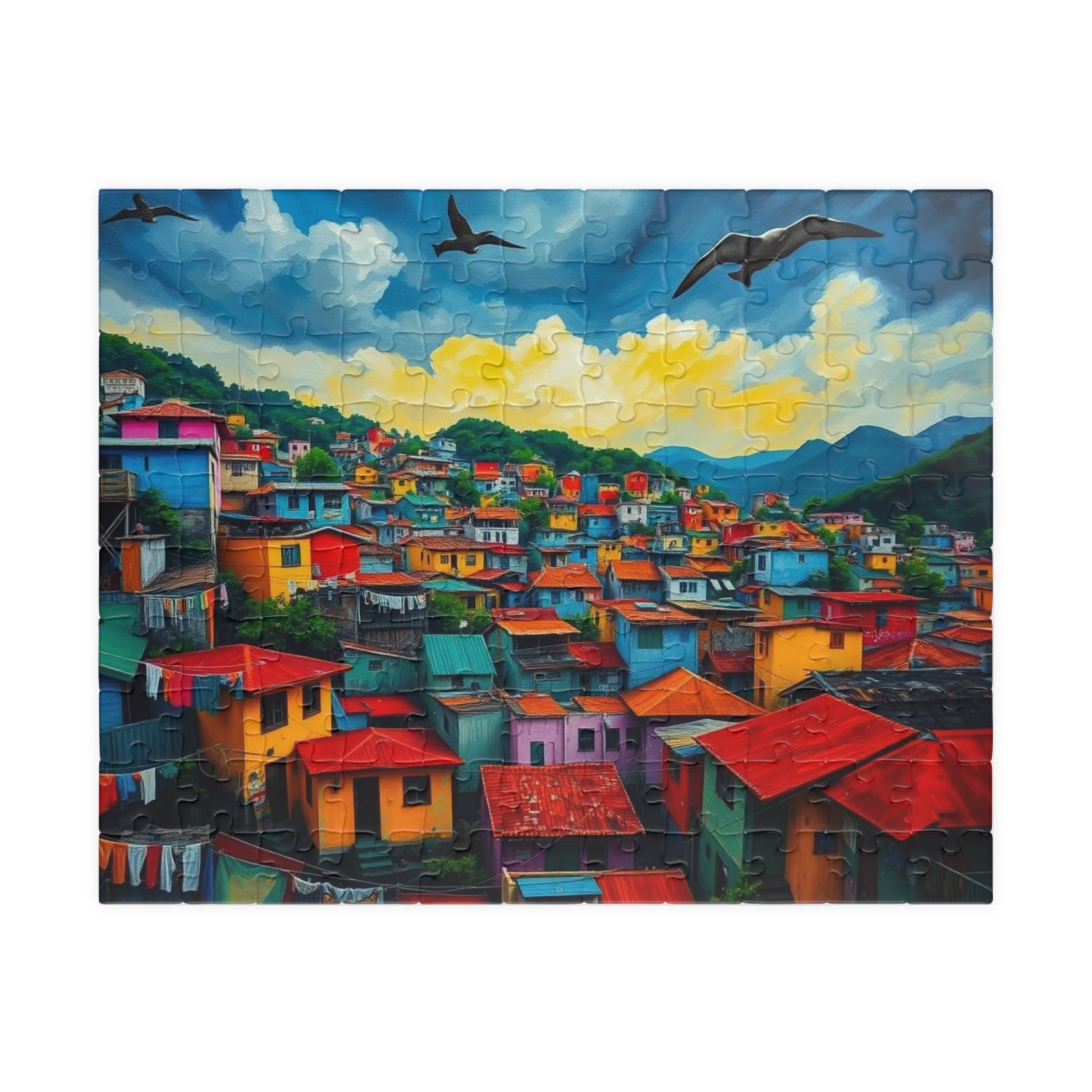 Rio de Janeiro Favela Jigsaw Puzzle for Adult Entertainment, Mindfulness Activity, Holiday Birthday Gift for Friends, Cityscape Puzzle 110 pcs (Horizontal) Puzzle The Puzzle Chest