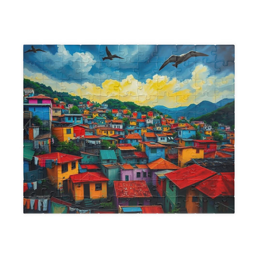 Rio de Janeiro Favela Jigsaw Puzzle for Adult Entertainment, Mindfulness Activity, Holiday Birthday Gift for Friends, Cityscape Puzzle 110 pcs (Horizontal) Puzzle The Puzzle Chest