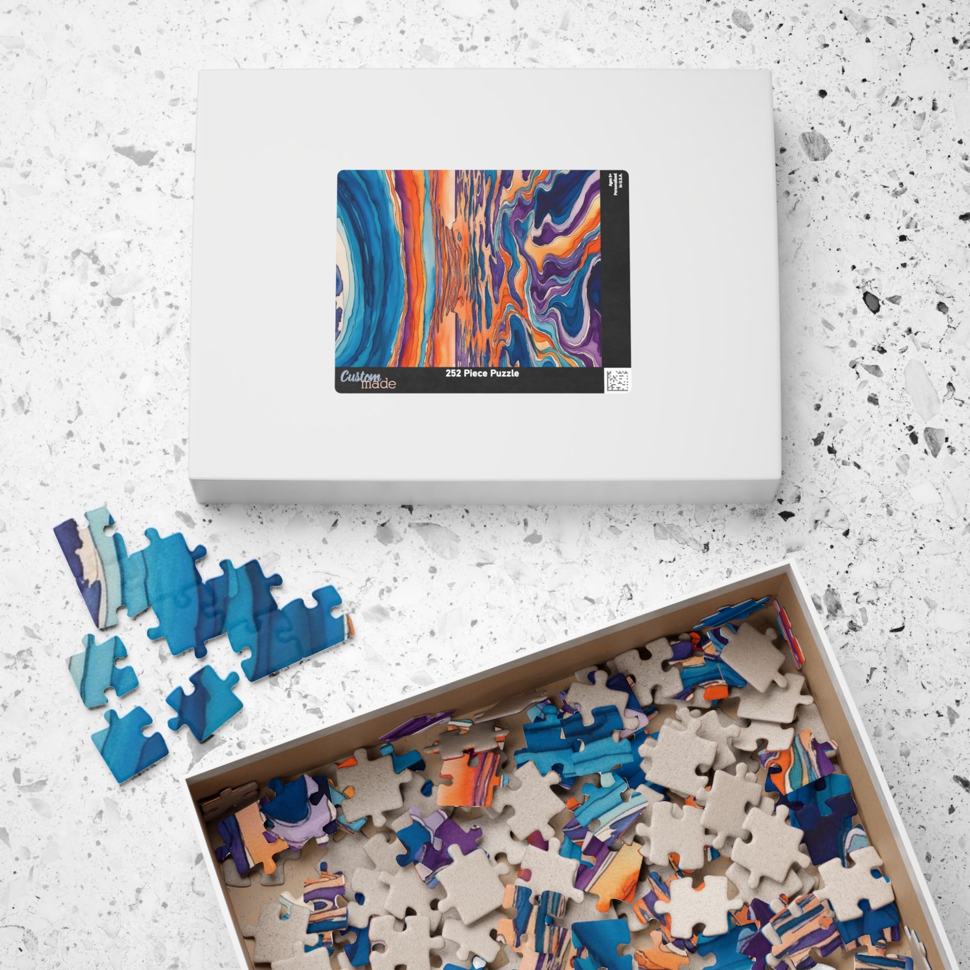 Dreamlike Surrealist Puzzle, Blended Ocean and Sky Jigsaw Game, Modern Abstract Art Puzzle The Puzzle Chest