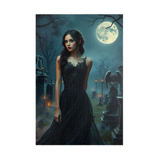 Gothic Moonlit Puzzle, Dark Fantasy Art, Spooky Decor, Halloween Gift for Puzzle Loving Friends, Family Activity, Unique Home Entertainment 1014 pcs (Vertical) Puzzle The Puzzle Chest