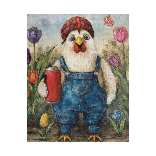 Chicken Gardener Jigsaw Puzzle, Cartoon Bird Puzzle Ideal for Fun Family Activity, Gift, Game Night, Farm Animal Puzzle Lover, Brain Teaser 520 pcs (Vertical) Puzzle The Puzzle Chest