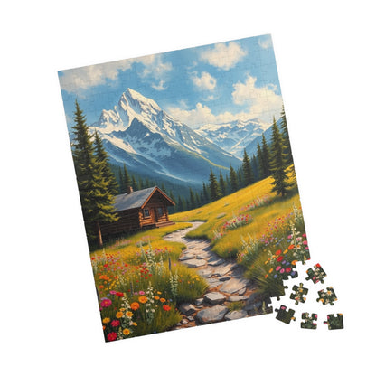 Mountain Cottage Illustration Puzzle, Nature Scene Jigsaw, 110-1014 Pieces, Gift for Nature Lovers, Family Fun, Relaxation Activity Puzzle The Puzzle Chest