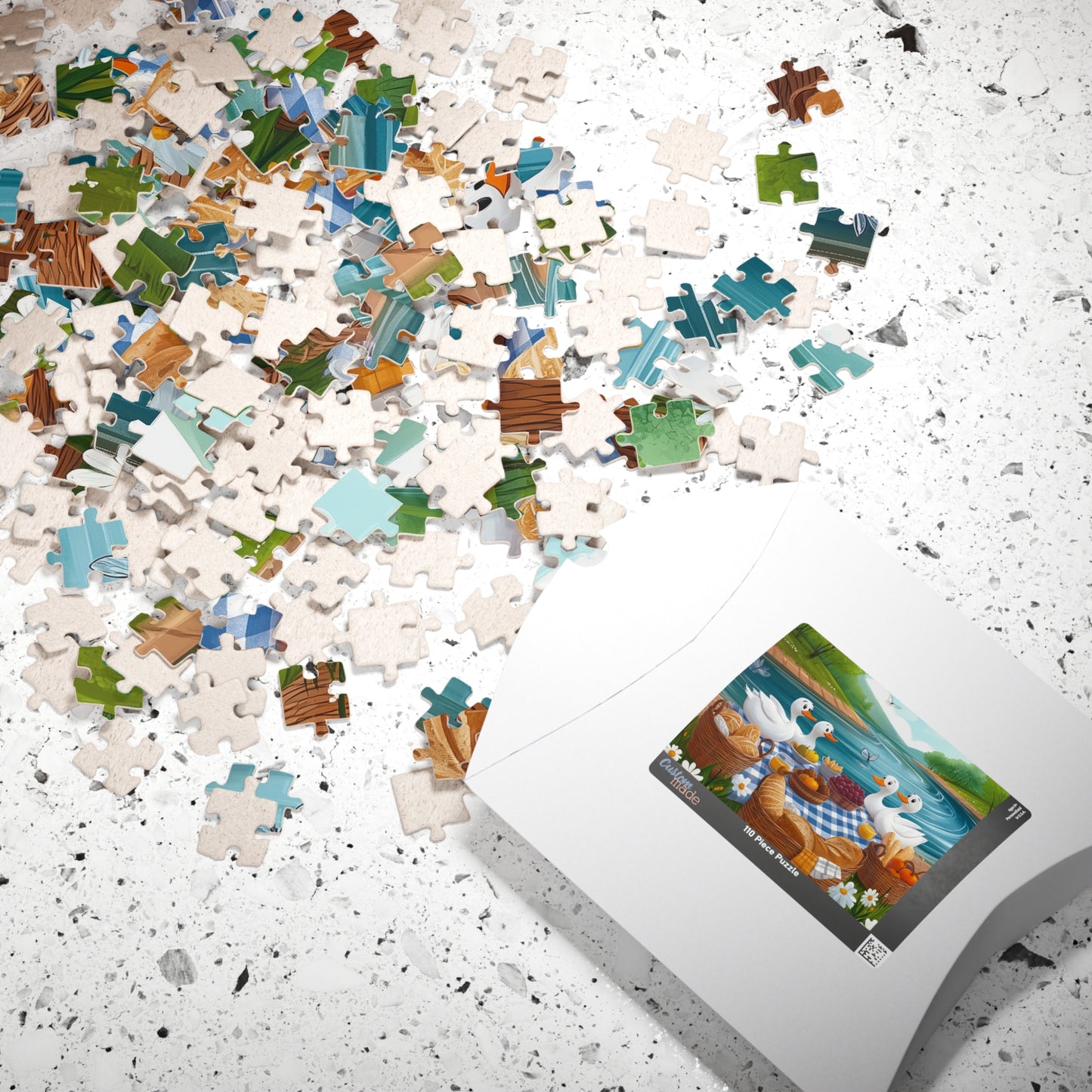Duck Family Picnic Puzzle | Scenic River Picnic Animal Jigsaw Game Puzzle The Puzzle Chest