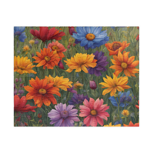 Wildflower Rainbow Jigsaw Puzzle, 110-1014 Piece, Gradient Flowers Meadow, Artistic Puzzle Game, Floral Gift, Colorful Adult Puzzle 110 pcs (Horizontal) Puzzle The Puzzle Chest