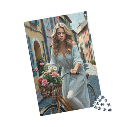 Vintage Bicycle Woman Jigsaw Puzzle Puzzle The Puzzle Chest