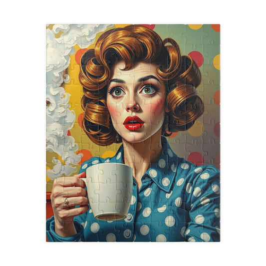 Retro Style Puzzle with Vintage Woman, 110-520 Piece Jigsaw, Perfect for Family Game Night, Nostalgic Gifts for Puzzle Lovers