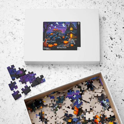 Moonlit Pumpkin Ride Jigsaw Puzzle - Halloween Theme, Spooky Fall Solo or Family Game with Ghosts and Pumpkins, Holiday Gift for Friends Puzzle The Puzzle Chest