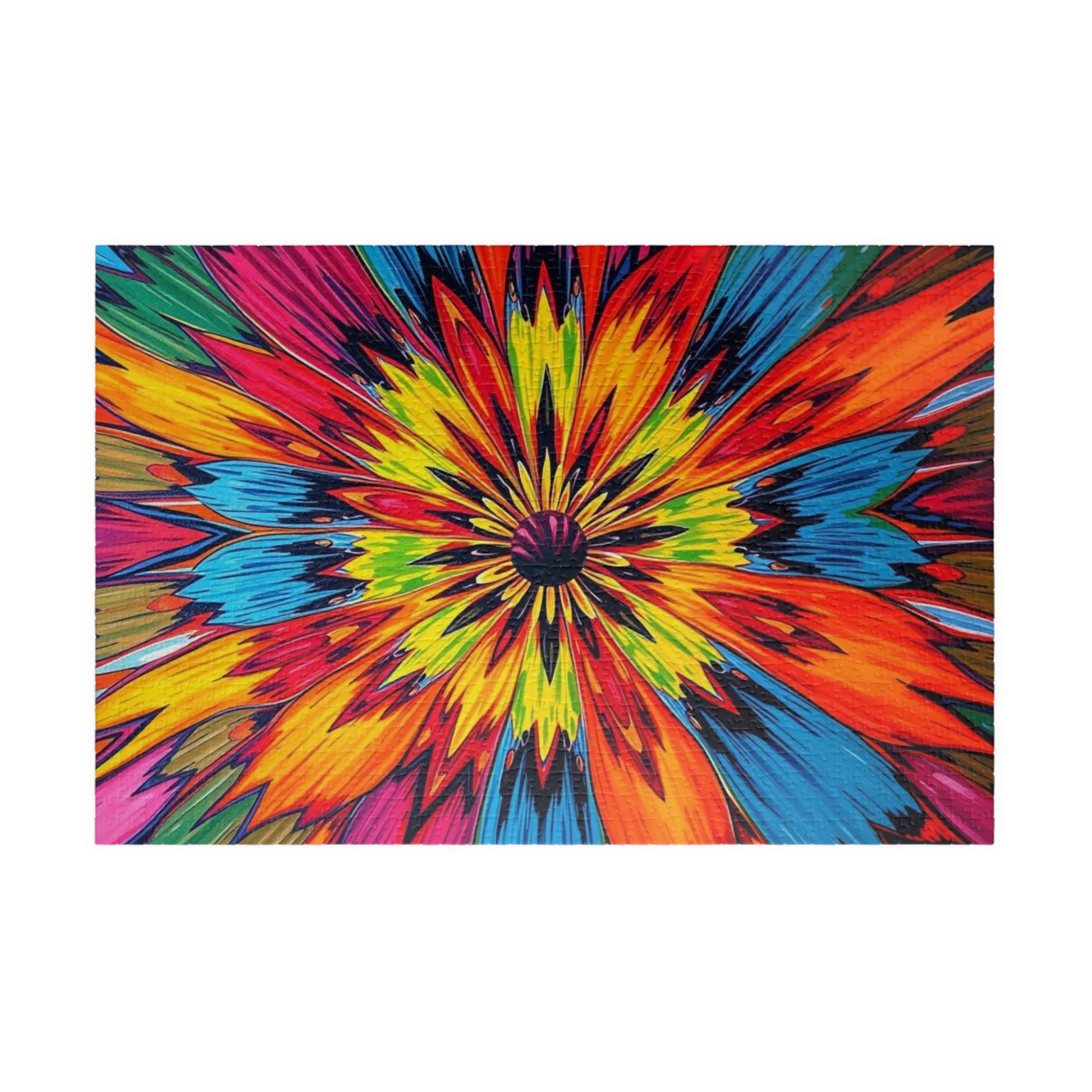 Colorful Floral Abstract Jigsaw Puzzle Game, Fun Family Game, Gift for Friend, Perfect for Parties and Celebrations, Mindful Activity 1014 pcs (Horizontal) Puzzle The Puzzle Chest