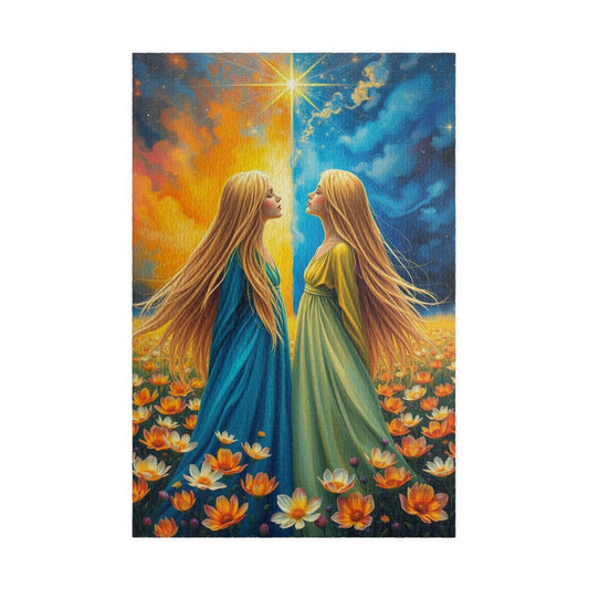 The Twins Enchanting Art Puzzle, Gemini Zodiac Sign Jigsaw Game, Ideal Family Fun Gift for Astrology Lover, Mindful Activity Brain Teaser 1014 pcs (Vertical) Puzzle The Puzzle Chest