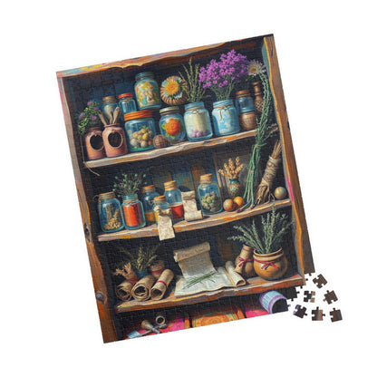 Botanical Garden Shelf Puzzle - Nature Lover's Jigsaw, Folk Art Home Decor, Gift for Adults, Eco-Friendly Cozy Indoor Activity, Brain Teaser Puzzle The Puzzle Chest