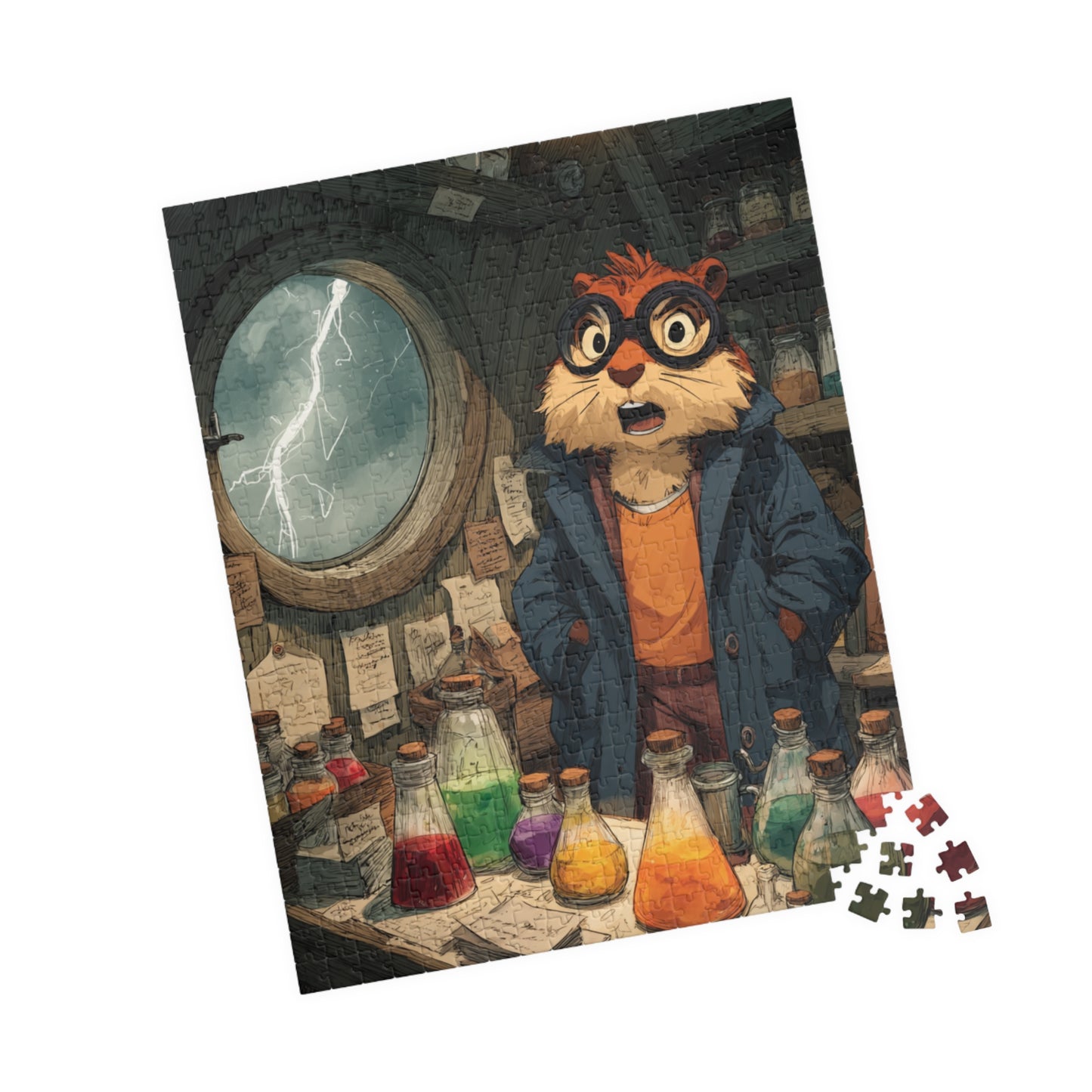 Squirrel Scientist Jigsaw Puzzle - Animal Science-Themed Puzzle, Perfect Gift for Kids, Family Game Night 520 pcs (Vertical) Puzzle The Puzzle Chest