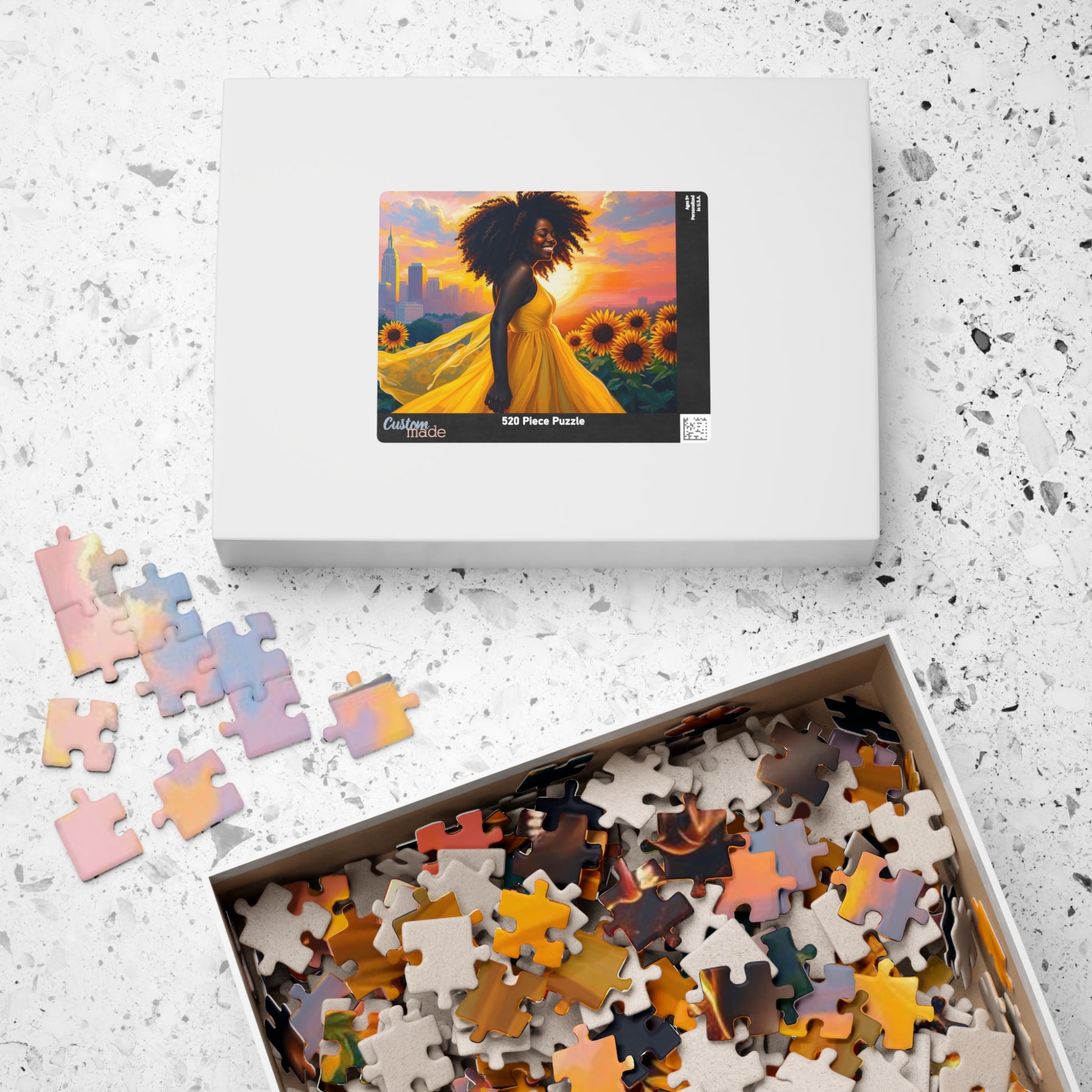 Sunflower Dreamer Puzzle, Black Woman Art Jigsaw Game for Family Fun, Home Entertainment, Gift for Puzzle Lover, Brain Teaser Puzzle The Puzzle Chest