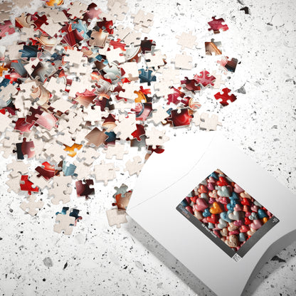 Colorful Heart Collage Puzzle, Chaotic Jigsaw, Vibrant 1014-Piece, Fun Family Activity, Mindful Hobby, Unique Gift Idea, Quiet Pastime Puzzle The Puzzle Chest