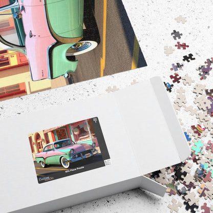 Vintage Car Puzzle - 1957 Metropolitan Classic Auto Jigsaw Game, Nostalgic Candy Shop Design Puzzle The Puzzle Chest