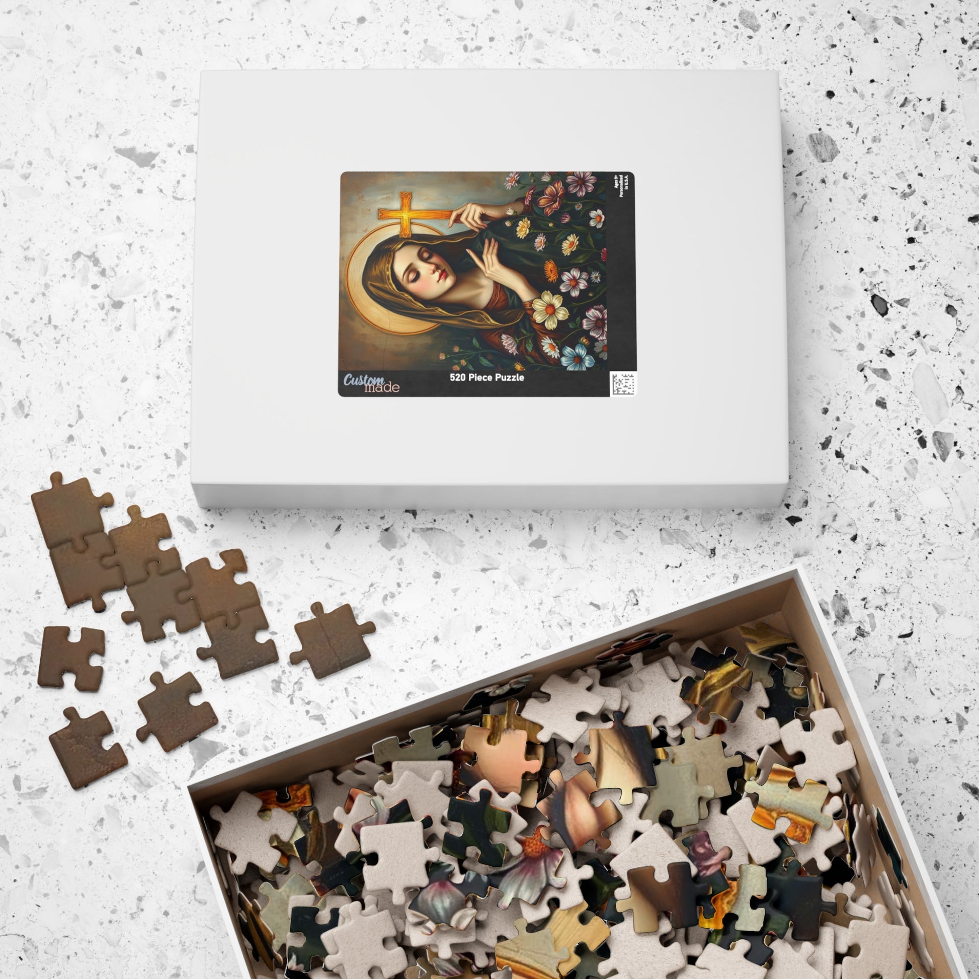 Artistic Religious Puzzle - Saint Therese 110/252/520/1014 Piece, Ideal for Family Game Night, Gifts, and Home Decor, Meditation, Art Lovers Puzzle The Puzzle Chest