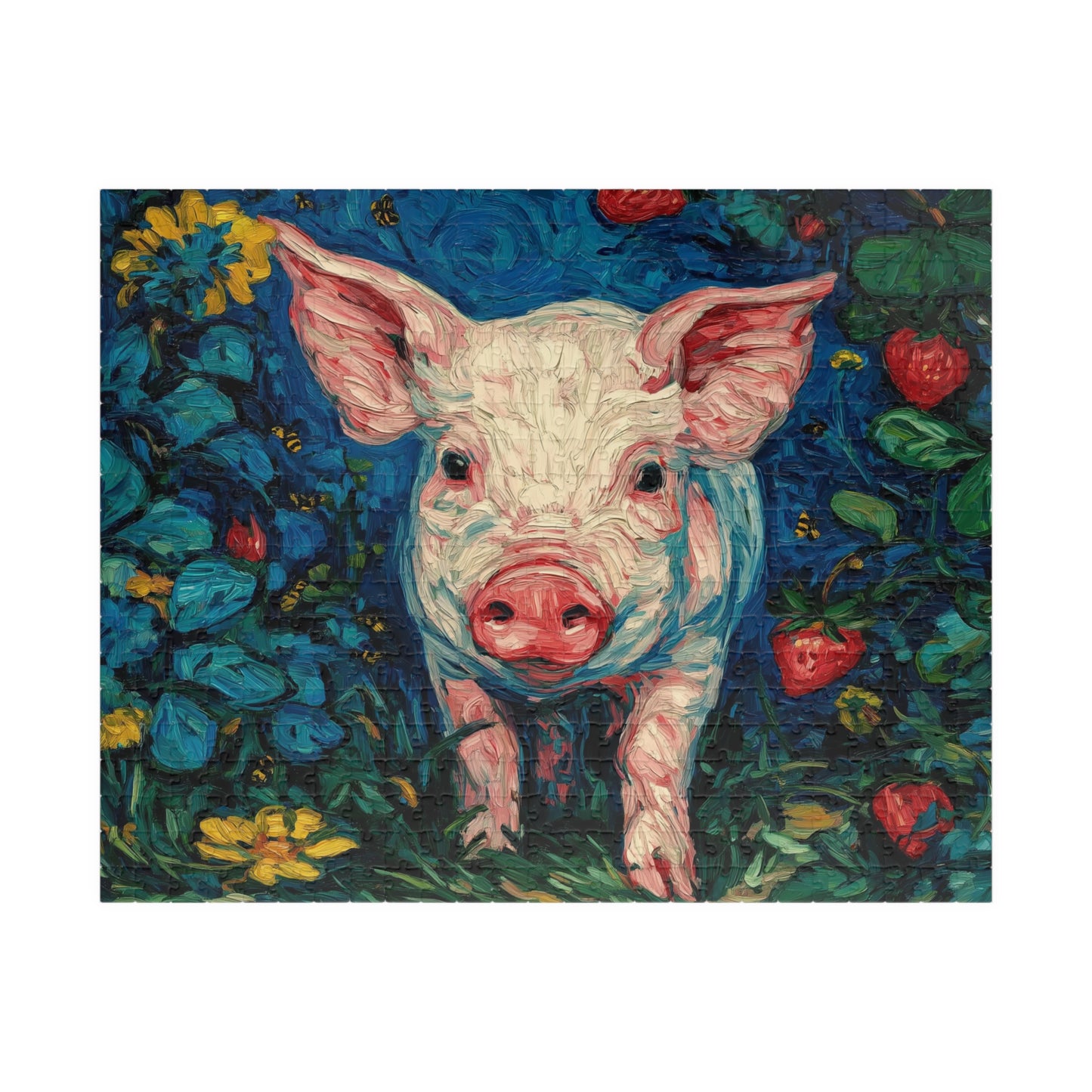 Cute Piglet Illustration Puzzle | 110-520 Piece Farm Animal Jigsaw Puzzle The Puzzle Chest