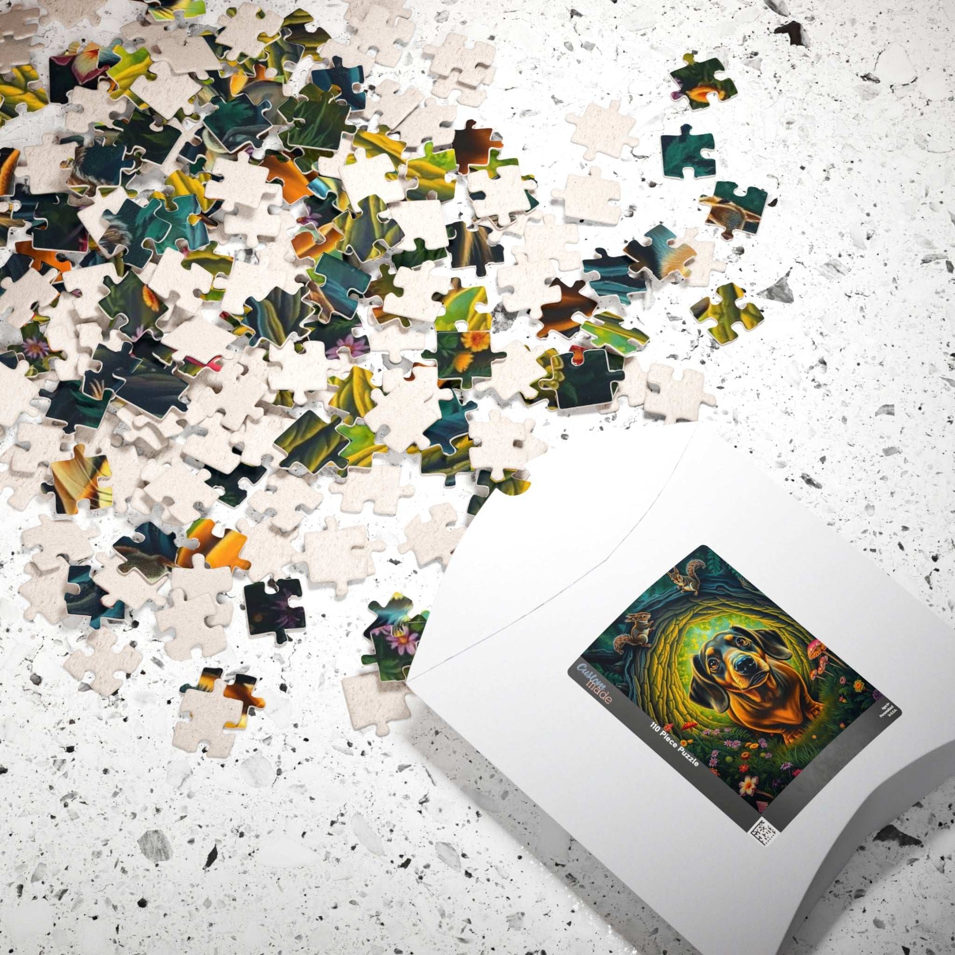 Dachshund Forest Adventure Puzzle, Animal Jigsaw Game for Adults, Dog Lover Gift for Friends, Cozy Night Activity, Mindfulness Family Fun Puzzle The Puzzle Chest