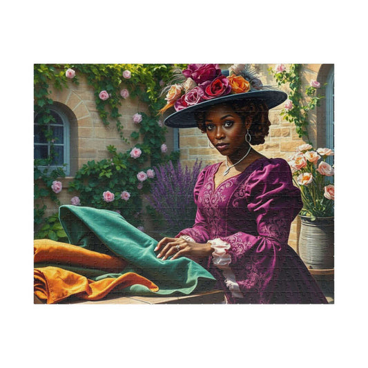 Black Victorian Shopper Jigsaw Puzzle - Afro American Woman, Vintage Style Black Artwork, Afrocentric Art Puzzle The Puzzle Chest