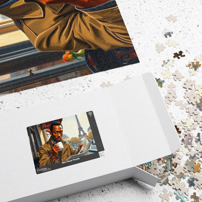Parisian Café Puzzle - Black Man Reading a Newspaper | Relaxing Jigsaw Game, Puzzle Lover Gift for Friends, Home Entertainment, Family Fun Puzzle The Puzzle Chest