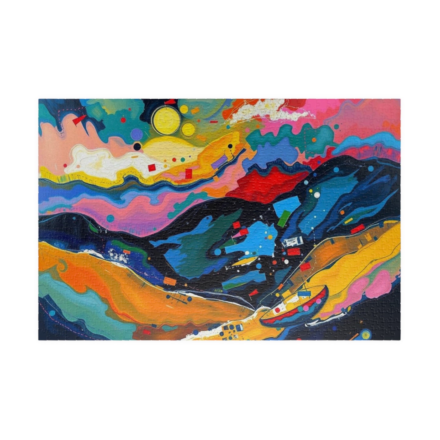 Vibrant Abstract Puzzle - Landscape Jigsaw Game for Adult, Art Therapy, Family Game Night, Home Entertainment, Brain Teaser Gift for Friends 1014 pcs (Horizontal) Puzzle The Puzzle Chest