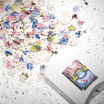 Jigsaw Puzzle, Japanese Cherry Blossom Park, 110 252 520 1014-Piece, Relaxing Hobby Gift, Meditation Activity, Mindfulness DIY Craft, Spring Puzzle The Puzzle Chest