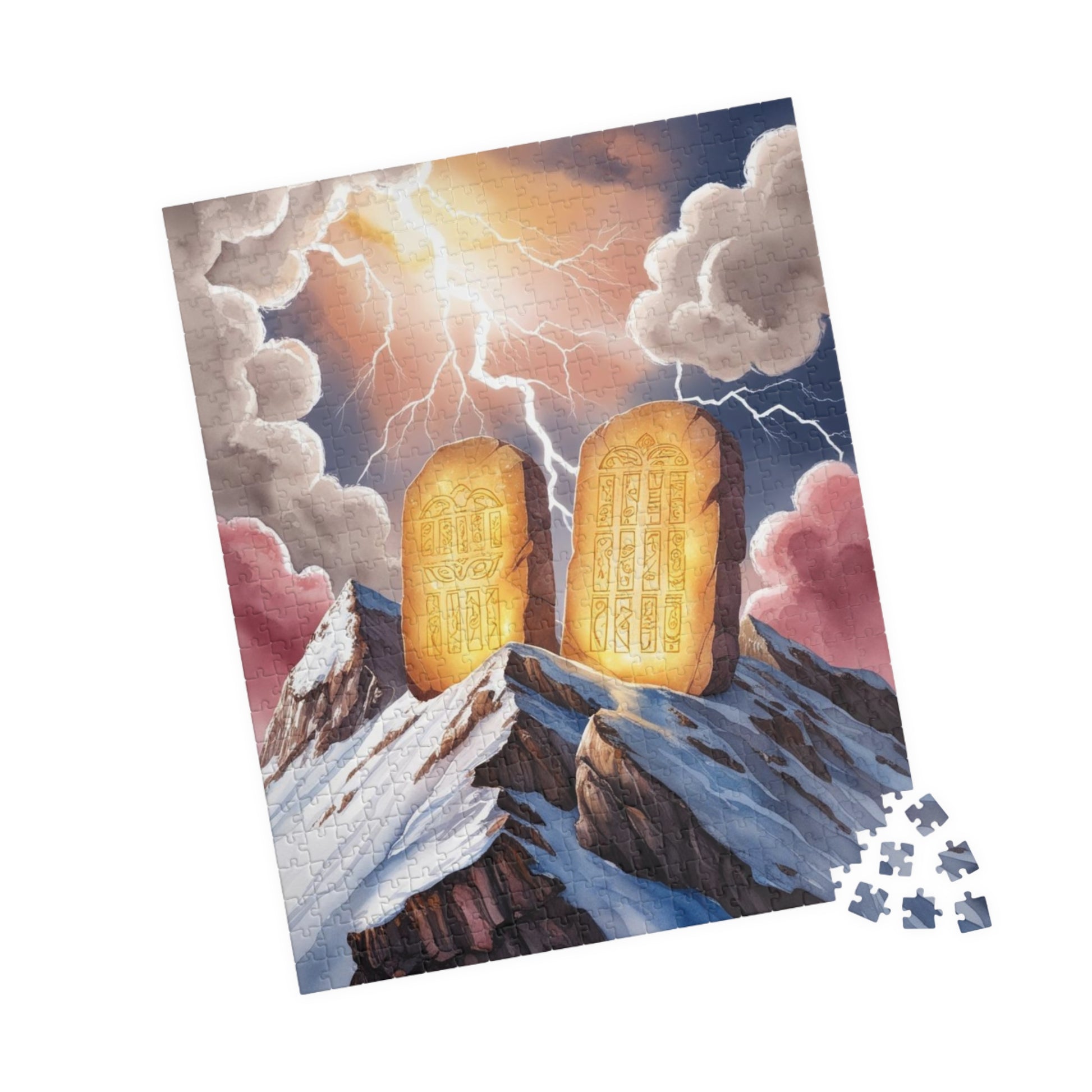 The Ten Commandments Puzzle, Stone Tablets on Mount Sinai, Religious Jigsaw, Christian Faith-Based Gift for Puzzle Lover, Bible-Themed Game Puzzle The Puzzle Chest