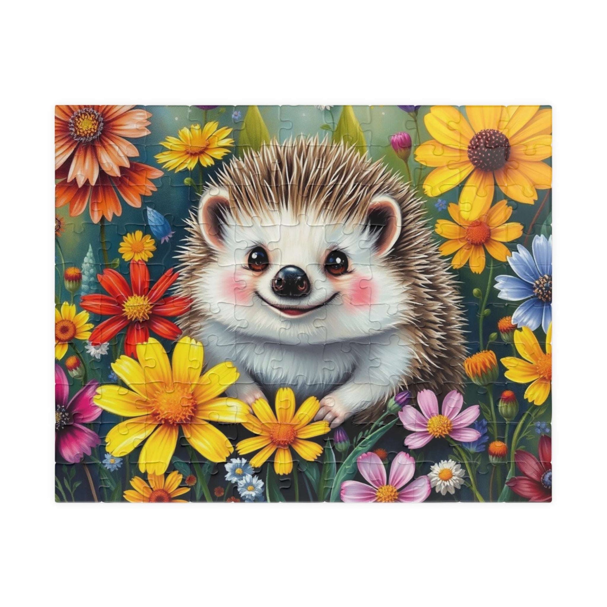 Cute Hedgehog Jigsaw Puzzle - 110 to 1014 Pieces, Family Fun Game Night, Animal Lover Holiday or Birthday Gift for Friend 110 pcs (Horizontal) Puzzle The Puzzle Chest