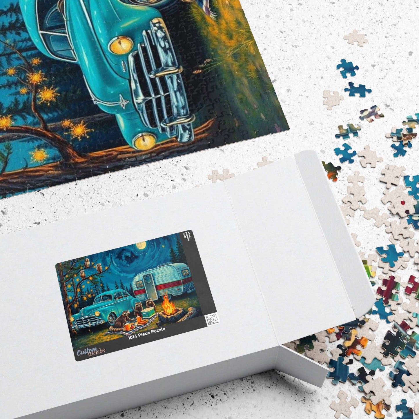 Cozy Camping Jigsaw Puzzle with Raccoons and Owls, Solo Fun or Family Game, Nature Vibes, Holiday Birthday Gift for Friends, 110-1014-piece Puzzle The Puzzle Chest