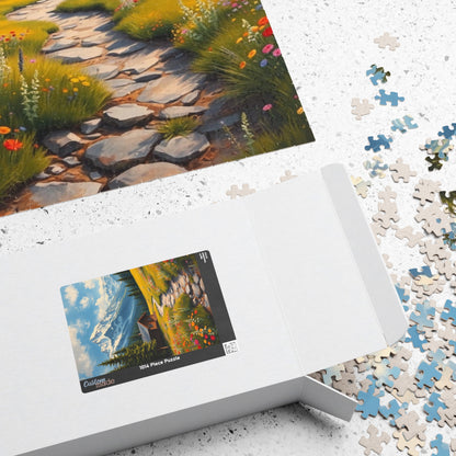 Mountain Cottage Illustration Puzzle, Nature Scene Jigsaw, 110-1014 Pieces, Gift for Nature Lovers, Family Fun, Relaxation Activity Puzzle The Puzzle Chest