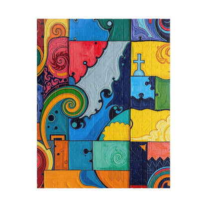 Colorful Abstract Puzzle for Family Fun - Modern Art Geometric Shapes 252 pcs (Vertical) Puzzle The Puzzle Chest