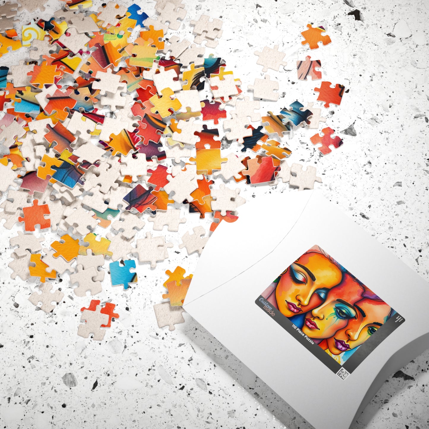 Blended Faces Abstract Jigsaw Puzzle (110-1014 Piece), Surreal Overlapping Watercolor Faces, Quiet Time Activity, Puzzle Lover Unique Gift Puzzle The Puzzle Chest