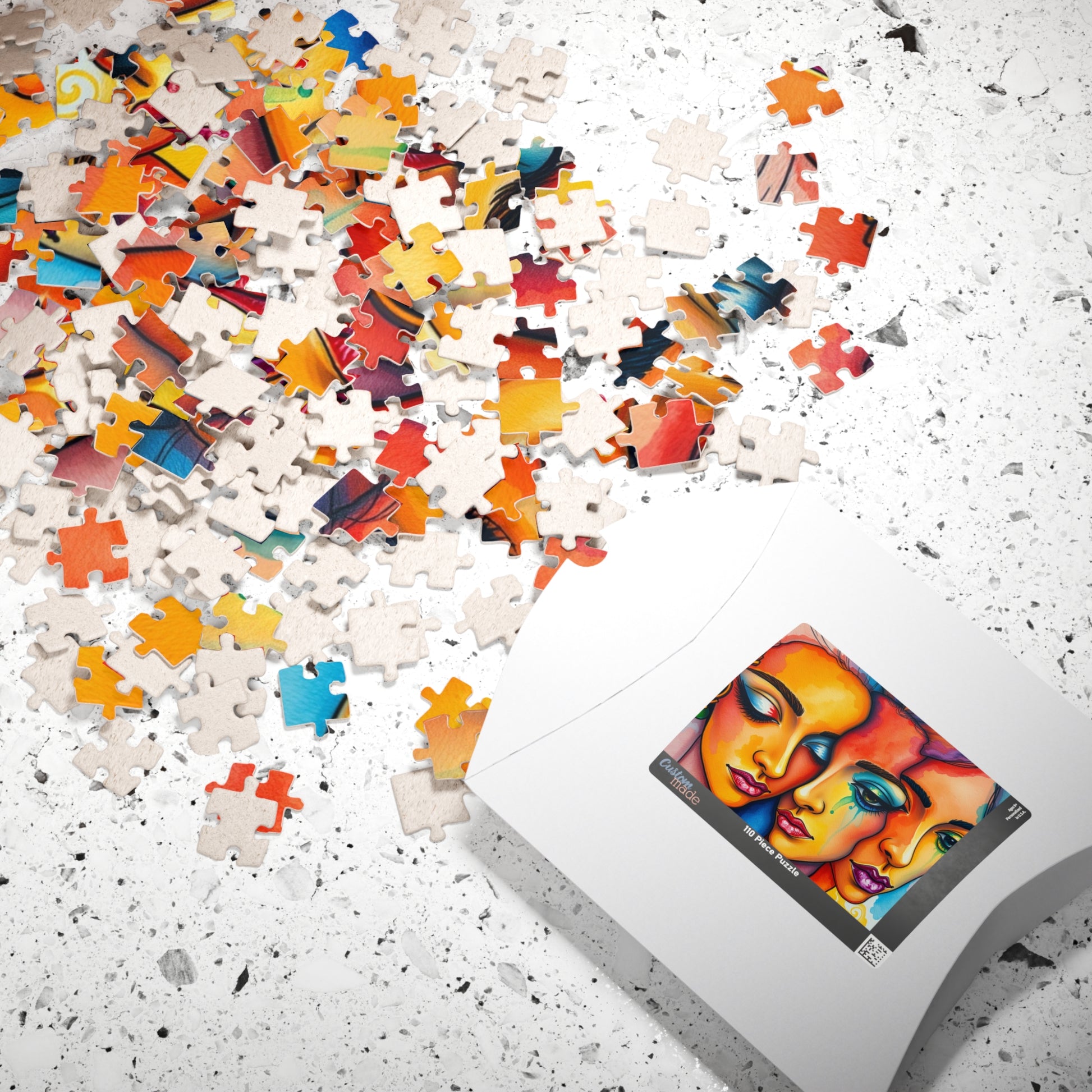 Blended Faces Abstract Jigsaw Puzzle (110-1014 Piece), Surreal Overlapping Watercolor Faces, Quiet Time Activity, Puzzle Lover Unique Gift Puzzle The Puzzle Chest