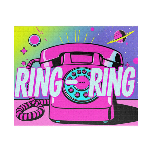 Retro Phone Puzzle - Pop Art Jigsaw Game for Family Fun, Ring-Ring Design, Perfect Birthday Holiday Gift for Friends Home Entertainment 520 pcs (Horizontal) Puzzle The Puzzle Chest