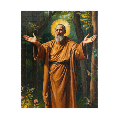 Jigsaw Puzzle, Saint Francis of Assisi in Lush Forest, Religious Home Entertainment, Gifts for Spirituality, Meditation, Family Game Night