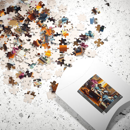 Jigsaw Puzzle for Adults, Messy Cluttered Living Room Scene, Fun Family Activity, Home Decor, Relaxation Gift, Puzzle Challenge, Interactive