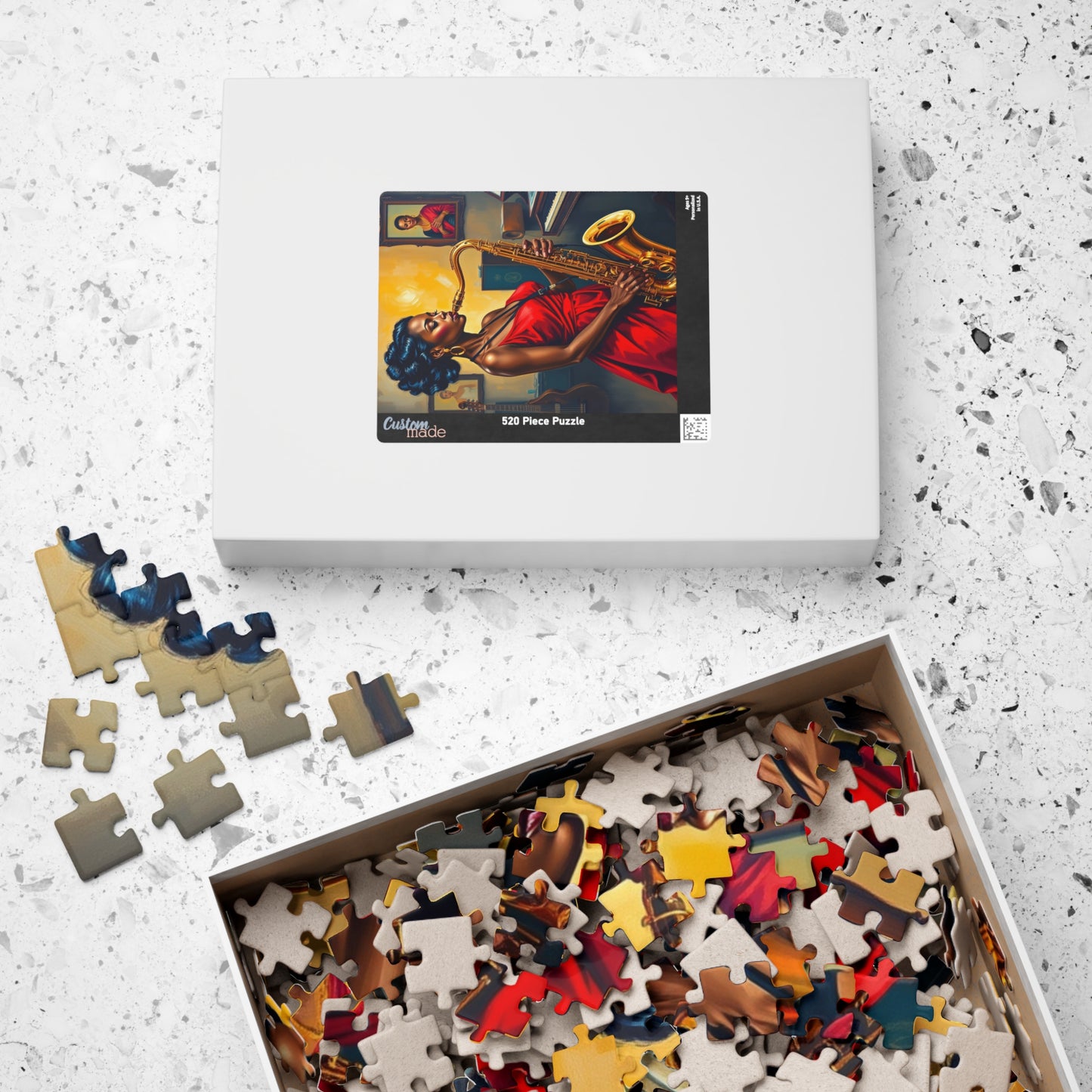 Elegant Jazz Woman Jigsaw Puzzle | 110, 252, 520, 1014-piece African American Woman | Art Lovers Gift, Music Theme Home Activity, Solo Fun Puzzle The Puzzle Chest