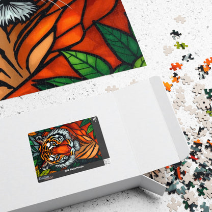 Tiger Art Puzzle - Colorful Wildlife Jigsaw for Nature and Animal Lovers, Gift for Friends and Family, Fun Indoor Activity Puzzle The Puzzle Chest