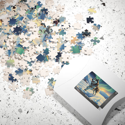 Siberian Husky Jigsaw Puzzle, Stunning Dog Artwork, Friend Gift for Animal Lover, Family Game Night, Home Entertainment Cozy Winter Activity Puzzle The Puzzle Chest