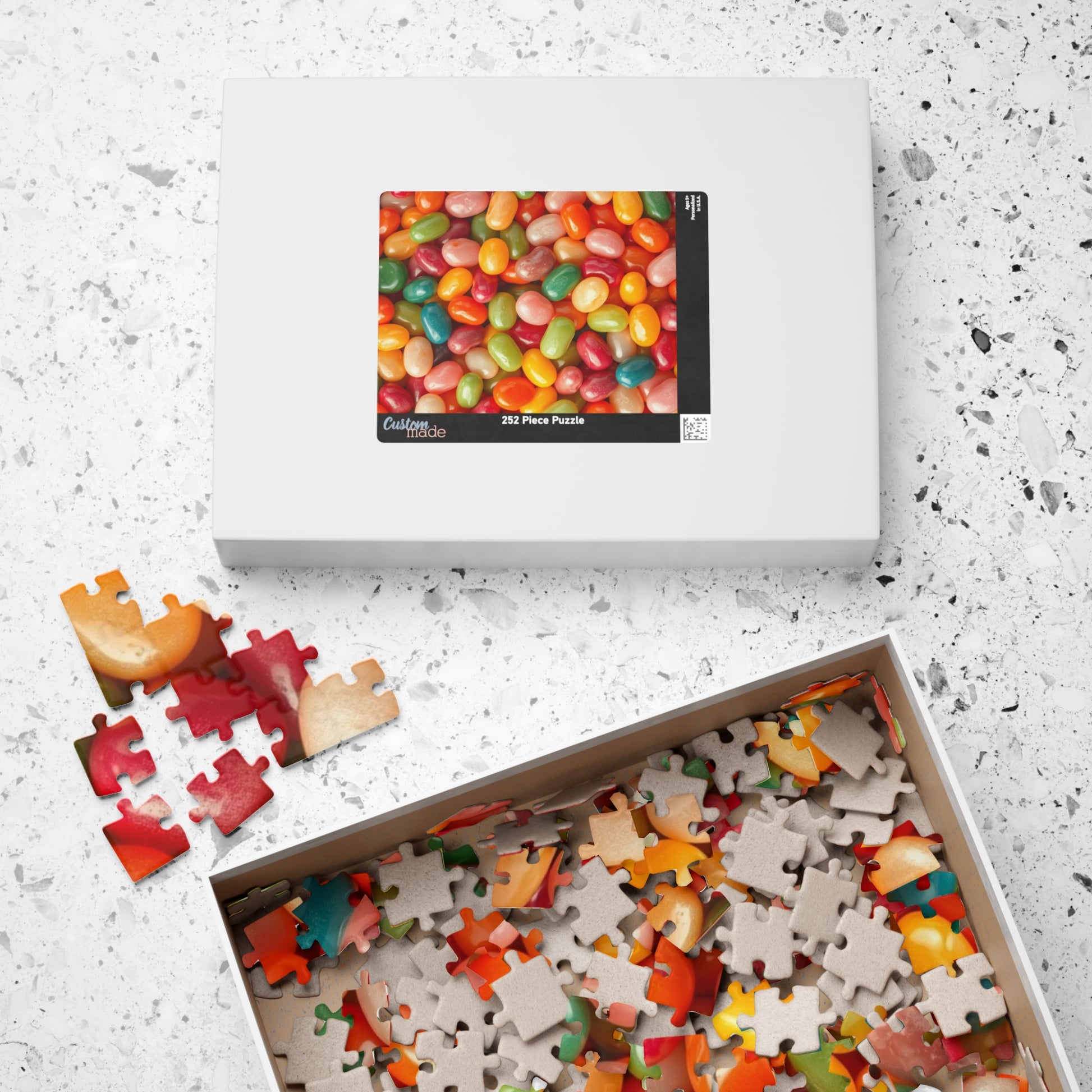 Chaotic Jelly Beans Puzzle, Vibrant Sweets-Themed Jigsaw, Bright Colorful Food Collage, Family Activity, Quiet Pastime, Foodie Puzzle Lover Puzzle The Puzzle Chest
