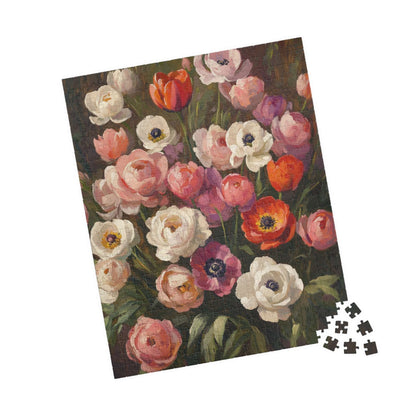 Vintage Floral Bouquet Puzzle 1101-1014 Piece | Anemone & Ranunculus Art Puzzle