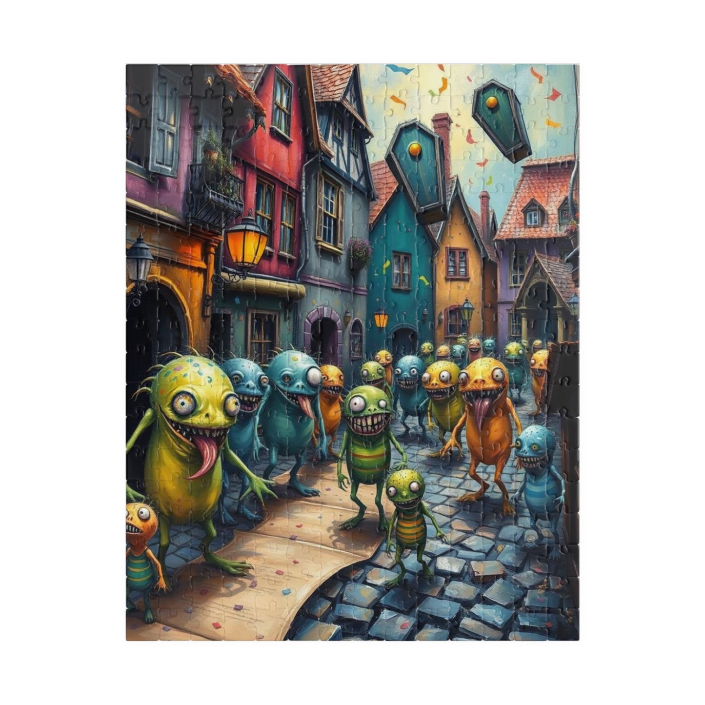 Midnight Parade Monster Puzzle, 110, 252, 520-piece Jigsaw for Fun Home Activity, Unique Gift for Adults, Family Game Night, Halloween