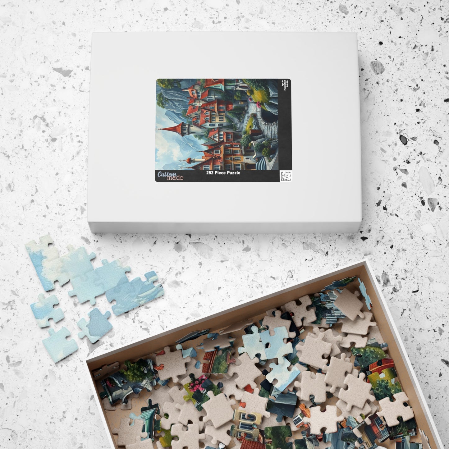 Mystic Village Puzzle (110-1014 Piece), Dreamlike Town with Pastel Buildings, Fantasy Jigsaw for Adults, Puzzle Fanatic Gift for Friends The Puzzle Chest