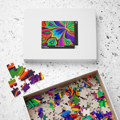 Colorful Floral Jigsaw Puzzle - Abstract Flower, Fun Home Activity, Puzzle Lover Gift for Adult, Family Game Night, Brain Teaser Puzzle The Puzzle Chest