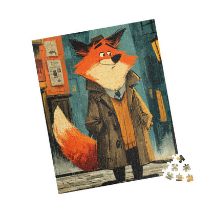 Fox Detective Jigsaw Puzzle - Animal Theme Game, Perfect for Family Fun, Gift for Kids, Cozy Nights, Game Night, Gift 520 pcs (Vertical) Puzzle The Puzzle Chest