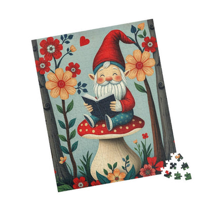 Nordic Gnome Reading Storybook – Scandinavian Folk Forest Dwarf Jigsaw Puzzle 520 pcs (Vertical) Puzzle The Puzzle Chest