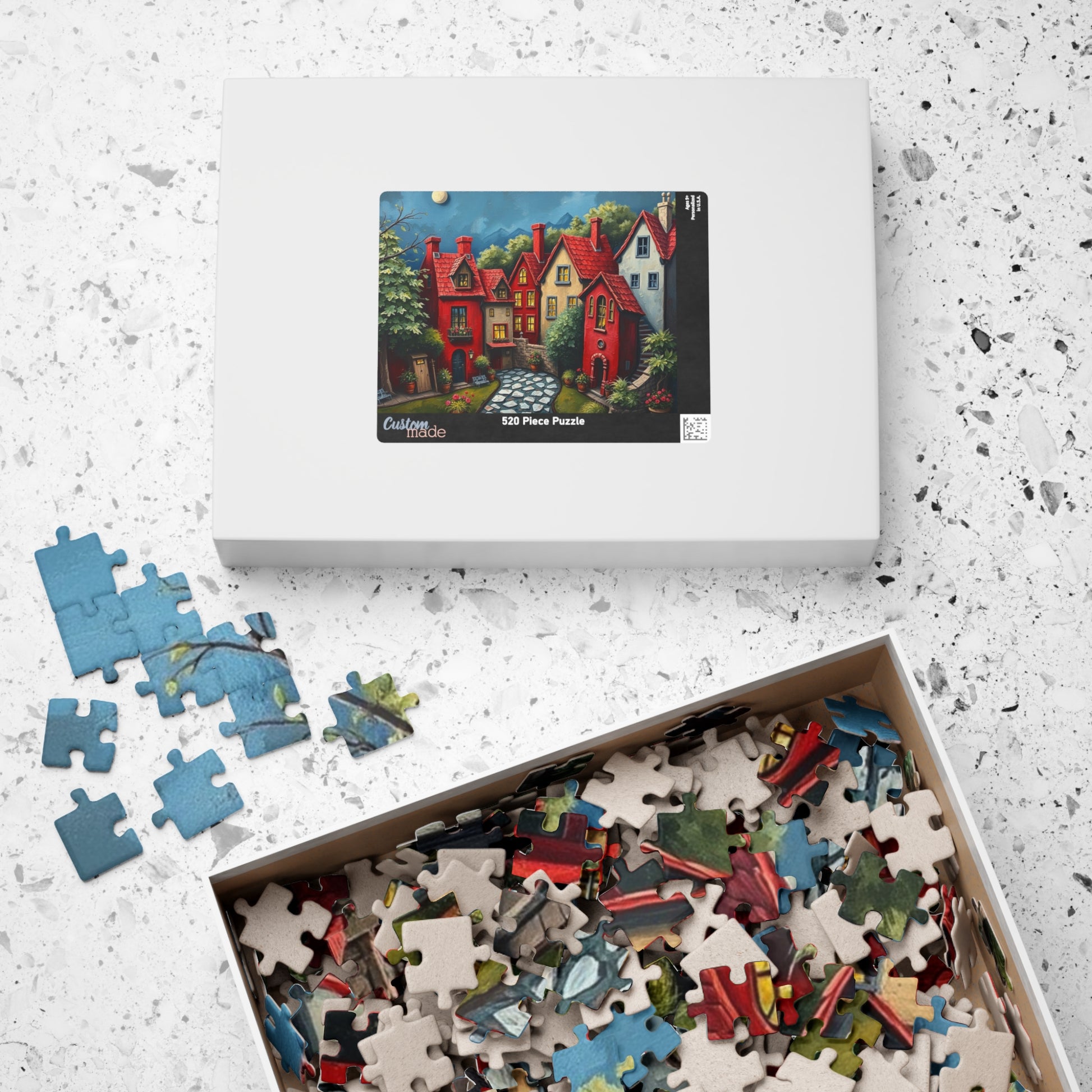 Adorable 3D Village Jigsaw Puzzle for Adults, 110, 252, 520, 1014-piece, Colorful and Cozy Town, Game for Puzzle Enthusiasts, Gift The Puzzle Chest
