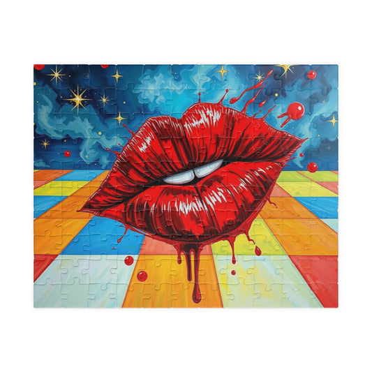 Pop Art Kiss Jigsaw Puzzle, Retro Artwork Puzzle for Adult Home Entertainment, Fun Family Game Night, Staycation Activity, Brain Teaser 110 pcs (Horizontal) Puzzle The Puzzle Chest