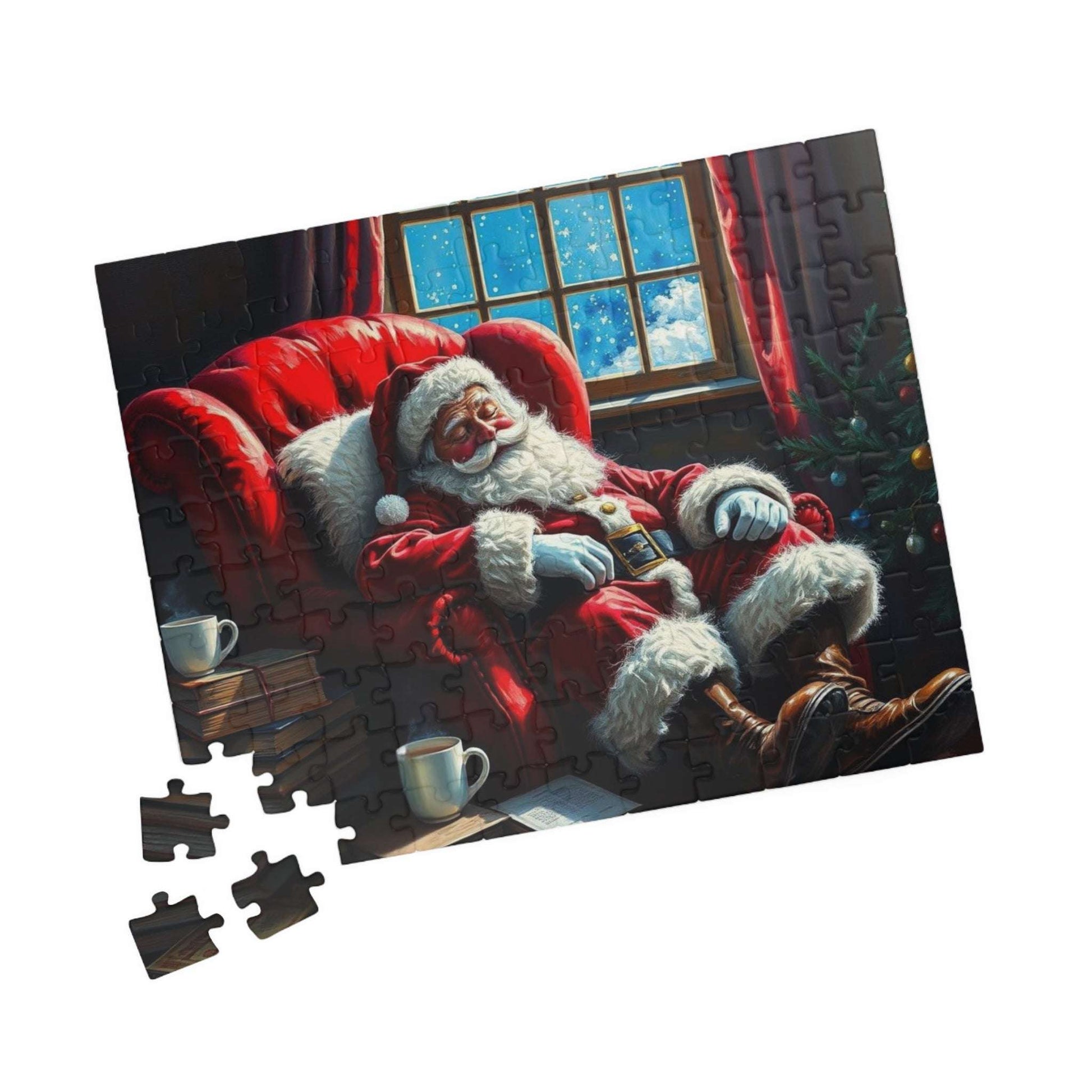 Cozy Santa Jigsaw Puzzle for Adults Holiday Fun, Christmas Themed Puzzle
