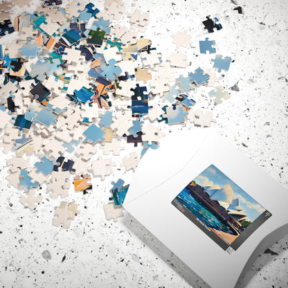 Sunny Day Sydney Opera House Puzzle, Famous Landmark Jigsaw Game, Art Lovers and Enthusiasts, Unique Gift for Traveler, Entertaining Pastime Puzzle The Puzzle Chest